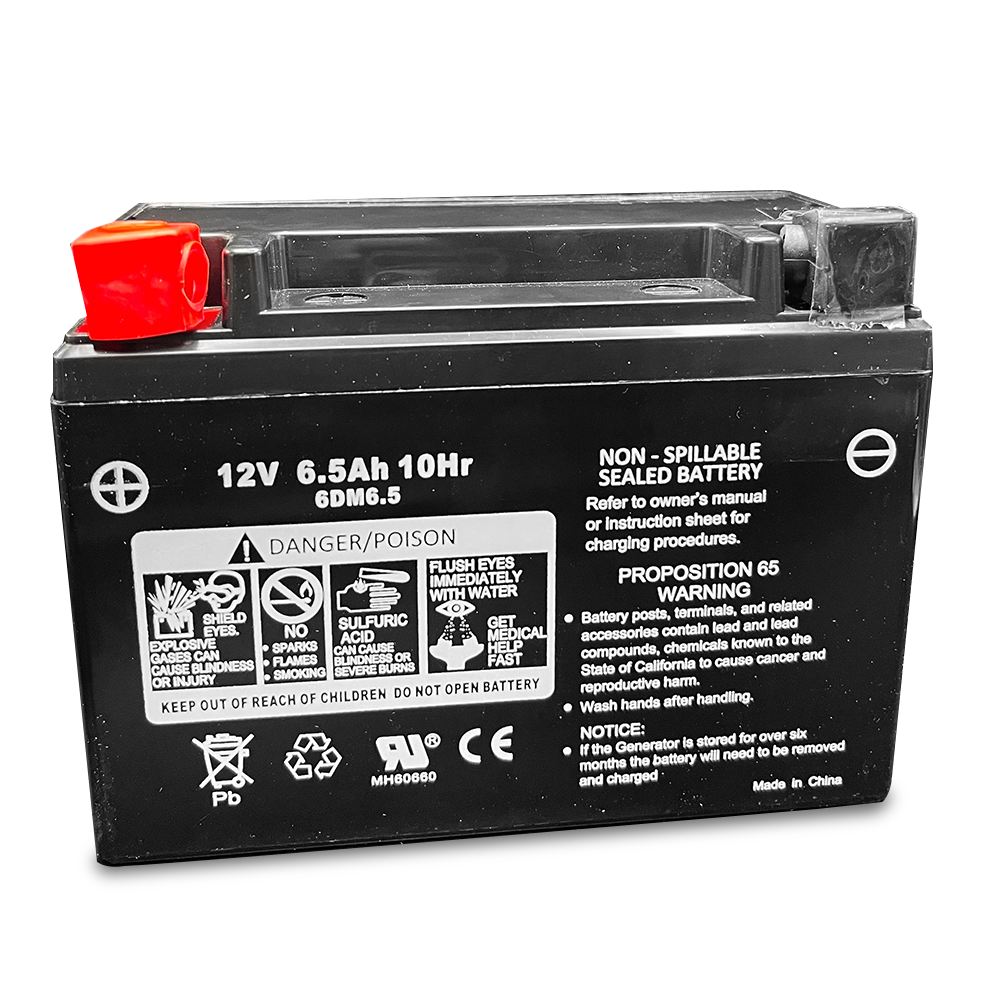 DuroMax Power Portable Generator Replacement Battery - 12V 6.5aH