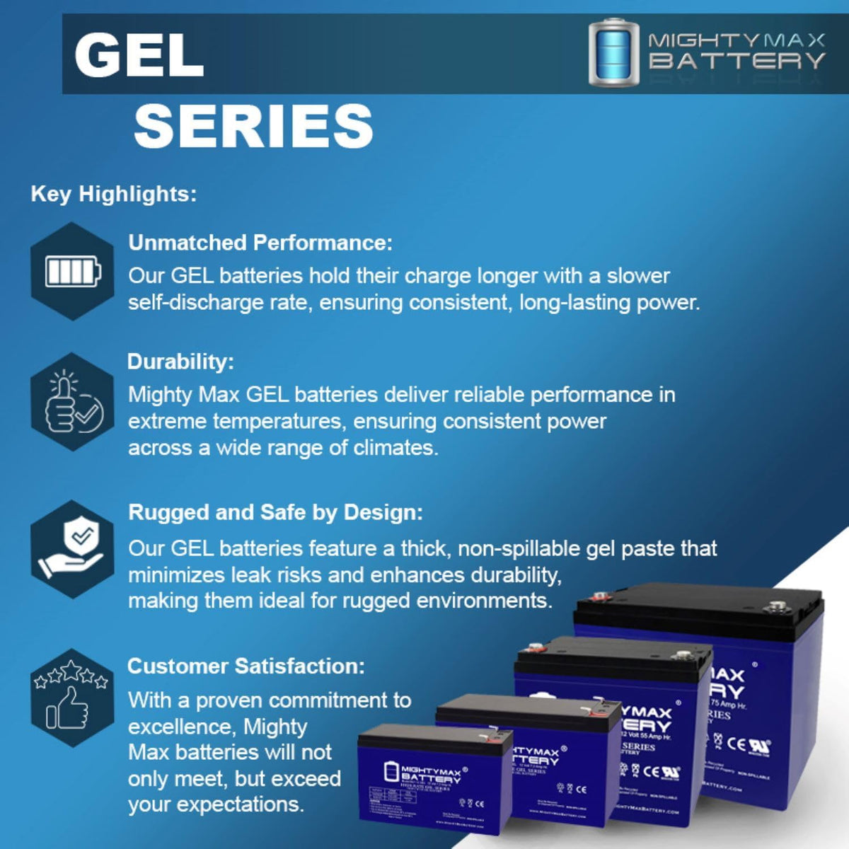 Mighty Max 12V 22 AH GEL Rechargeable Maintenance Free SLA AGM Battery