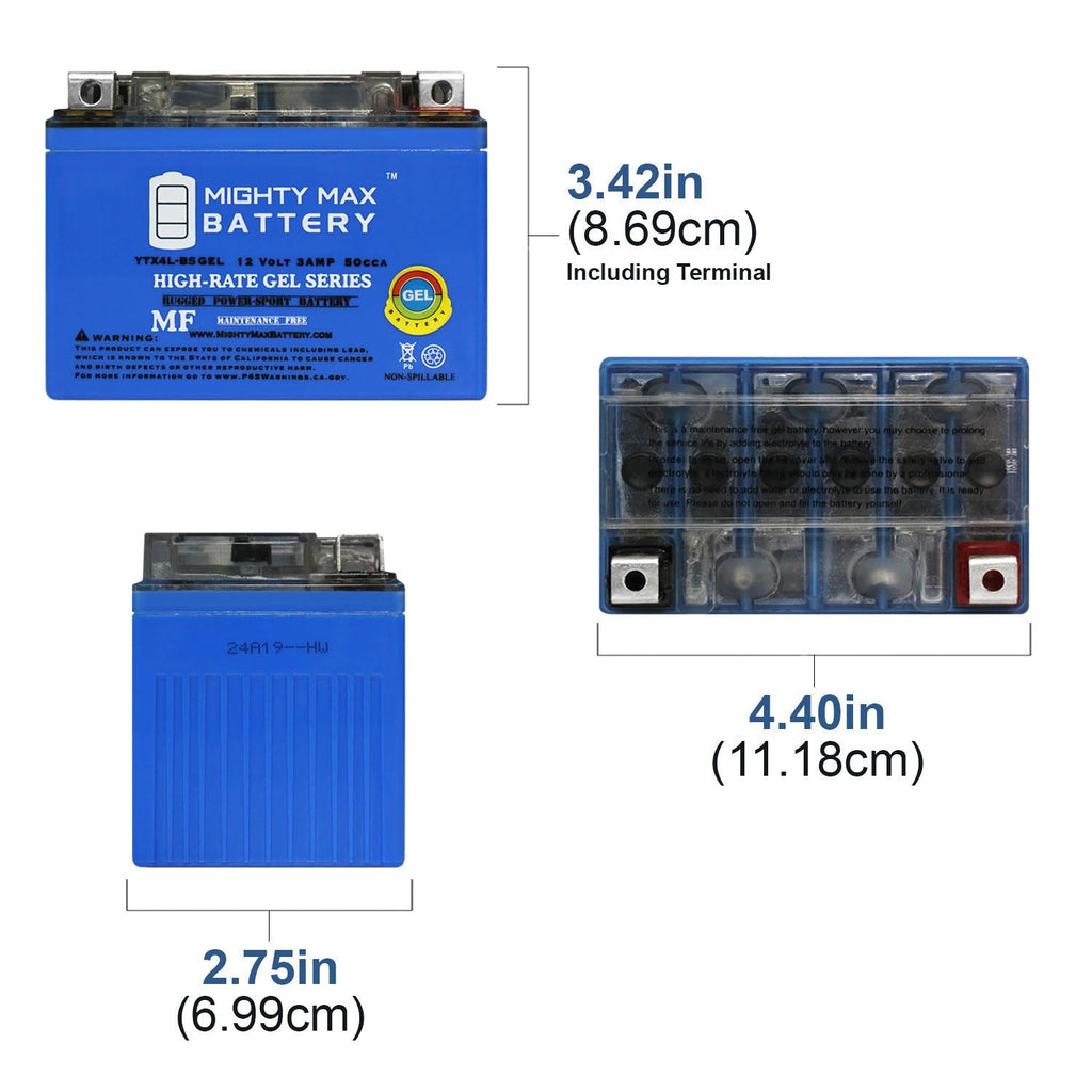 Mighty Max 12V 3 AH Rechargeable Maintenance Free SLA AGM Gel Battery