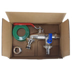 Double Lever Tap Kit with Barb/Quick Connect Outlet, 1/2" and 3/4" BSP Thread Inlet