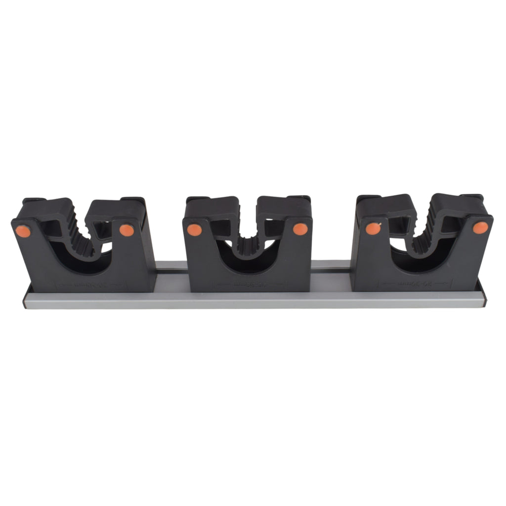 Wall Mount Tool Holder Rail - Gripper Design (3 Handles)