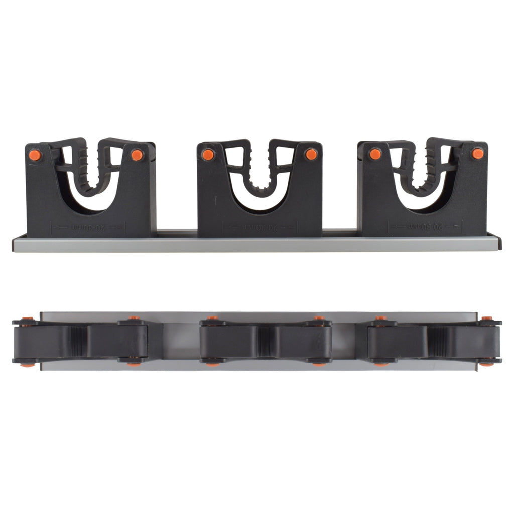 Wall Mount Tool Holder Rail - Gripper Design (3 Handles)