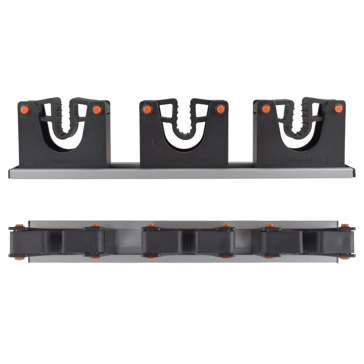 Wall Mount Tool Holder Rail - Gripper Design (3 Handles)