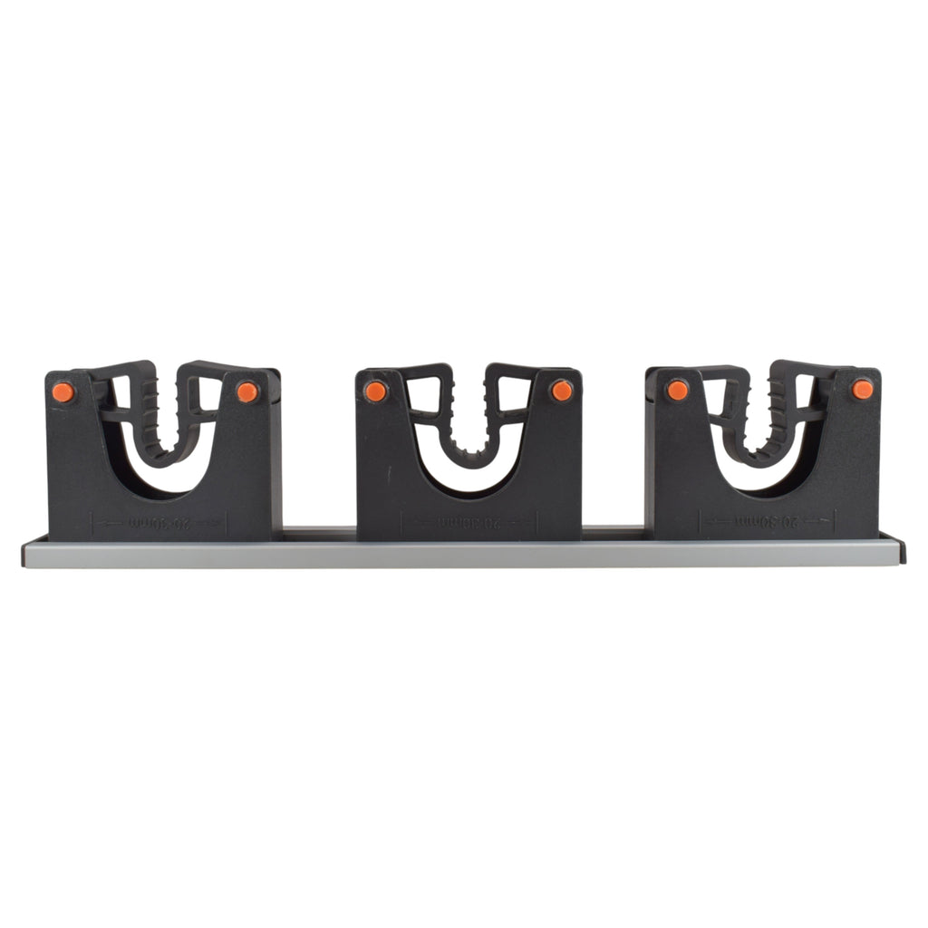 Wall Mount Tool Holder Rail - Gripper Design (3 Handles)