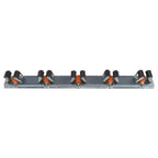 Wall Mount Tool Holder Rail - Roller Grip Design (5 Handles)