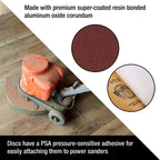 Premium 10" PSA Sanding Discs - 60 Grit (Box of 8) - Sandpaper Discs with Self Adhesive, Fast Cutting Aluminum Oxide, Drywall, Floor, Wood