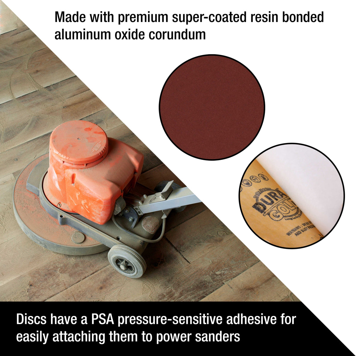 Premium 12" PSA Sanding Discs - 120 Grit (Box of 5) - Sandpaper Discs with Self Adhesive, Fast Cutting Aluminum Oxide, Drywall, Floor, Wood