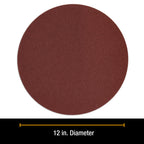 Premium 12" PSA Sanding Discs - 60 Grit (Box of 5) - Sandpaper Discs with Self Adhesive, Fast Cutting Aluminum Oxide, Drywall, Floor, Wood