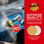 Premium - Variety Pack (40,60,80,120,180,220,320,400,600,1000) - 1" Gold Hook & Loop Sanding Discs for DA Sanders - Box of 100 Sandpaper Finishing Discs for Automotive and Woodworking