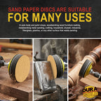 Premium - 220 Grit 1" Gold Hook & Loop Sanding Discs for DA Sanders - Box of 100 Sandpaper Finishing Discs for Automotive and Woodworking
