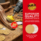 Premium - 80 Grit 1" Gold Hook & Loop Sanding Discs for DA Sanders - Box of 100 Sandpaper Finishing Discs for Automotive and Woodworking
