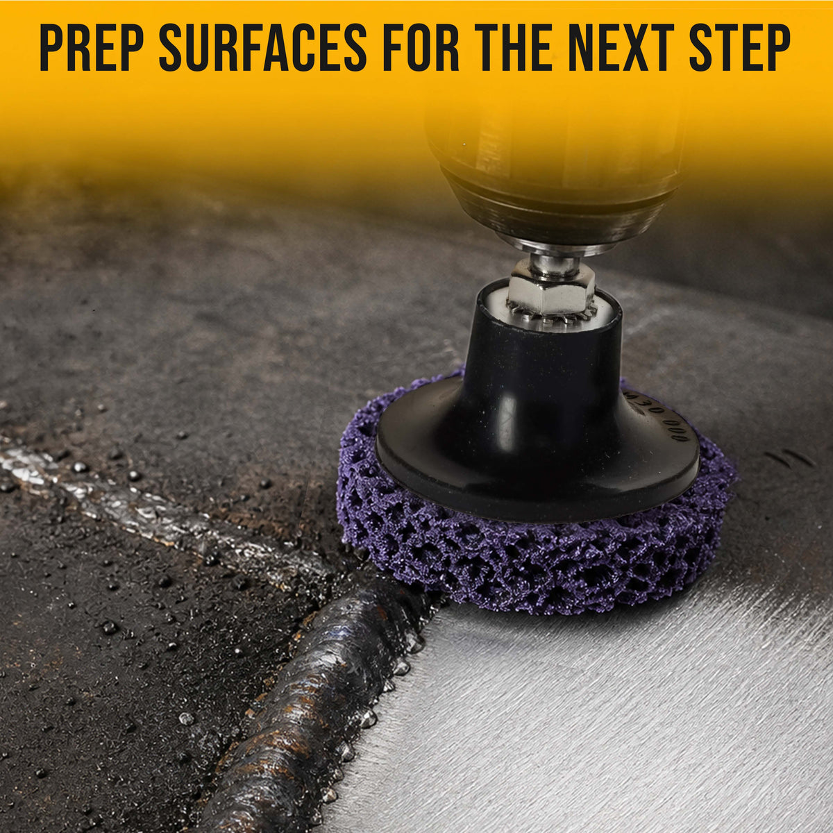 11-Piece 2" Diameter Abrasive Stripping Brush Wheel Set - 10 Each Quick Change Grinding Strip Discs, 1/4" Drill Shank Backing Pad - Remove Rust, Welds, Burrs, Paint