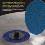 2 Inch Grinding Discs, 60 Grit (25 Disc Set) with R-Type Adapter & Backing Pad - Quick Change Zirconia Coarse Cut Sanding Discs for Auto, Wood, Metal, Rust, Oxidation, Welds