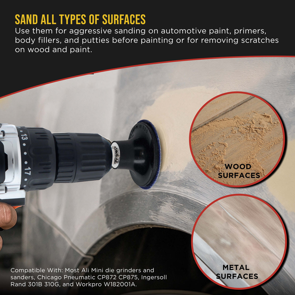 2 Inch Grinding Discs, 60 Grit (25 Disc Set) with R-Type Adapter & Backing Pad - Quick Change Zirconia Coarse Cut Sanding Discs for Auto, Wood, Metal, Rust, Oxidation, Welds
