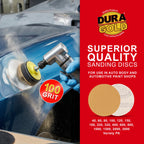 100 Grit - 3" Gold Hook & Loop Sanding Discs for DA Sanders - Box of 40