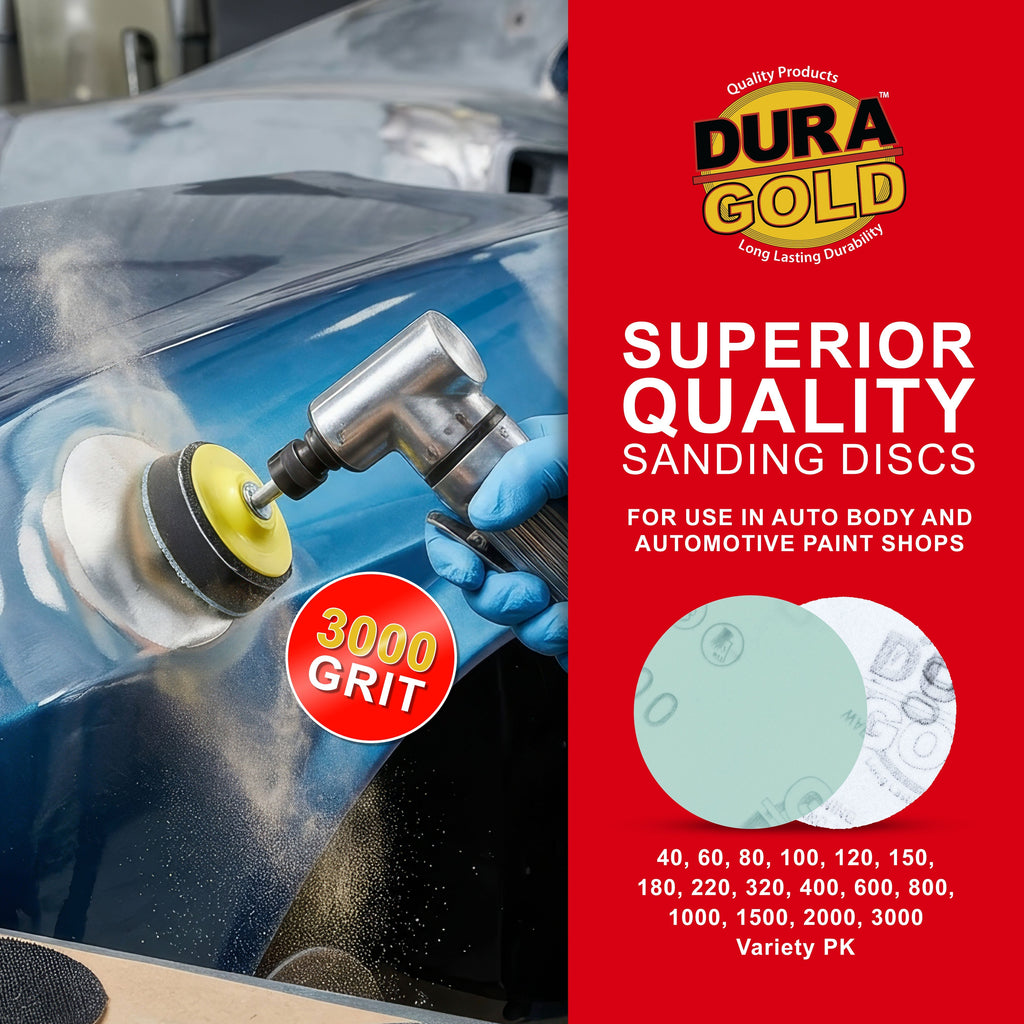 '- Premium - 3000 Grit 3" Green Film Hook & Loop Sanding Discs for DA Sanders - Box of 30