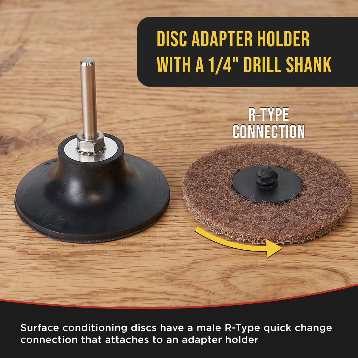 46-Piece 3" Diameter Surface Conditioning Sanding Discs Variety Pack - 15 Each Coarse, Medium, Fine Grit Discs, R-Type Quick Change, 1/4" Drill Shank Backing Pad