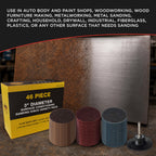 46-Piece 3" Diameter Surface Conditioning Sanding Discs Variety Pack - 15 Each Coarse, Medium, Fine Grit Discs, R-Type Quick Change, 1/4" Drill Shank Backing Pad