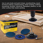 3 Inch Grinding Discs, 36 Grit (25 Disc Set) with R-Type Adapter & Backing Pad - Quick Change Zirconia Coarse Cut Sanding Discs for Auto, Wood, Metal, Rust, Oxidation, Welds