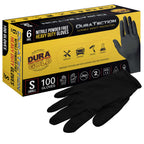 HD Black Nitrile Disposable Gloves, Box of 100, Size Small, 6 Mil - Latex Free, Powder Free, Textured Grip, Food Safe
