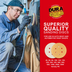 2000 Grit - 6" Gold Hook & Loop 6-Hole Pattern Sanding Discs for DA Sanders - Box of 24