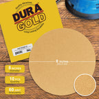 60 Grit - 8" Gold PSA Self Adhesive Stickyback Sanding Discs for DA Sanders - Box of 10