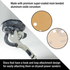 Premium 9" Drywall Sanding Discs - 120 Grit (Box of 10) - 10 Hole Pattern Hook & Loop Aluminum Oxide Sandpaper - For Power Sander, Sand Wood