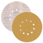 Premium 9" Drywall Sanding Discs - 240 Grit (Box of 10) - 10 Hole Pattern Hook & Loop Aluminum Oxide Sandpaper - For Power Sander, Sand Wood
