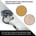 Premium 9" Drywall Sanding Discs, 120 Grit (Box of 10), Sandpaper Discs with Hook & Loop Backing, Aluminum Oxide Abrasive, For Power Sanders