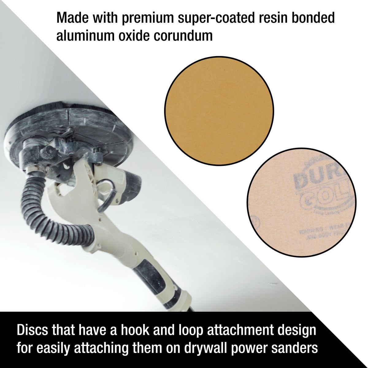 Premium 9" Drywall Sanding Discs, 240 Grit (Box of 10), Sandpaper Discs with Hook & Loop Backing, Aluminum Oxide Abrasive, For Power Sanders