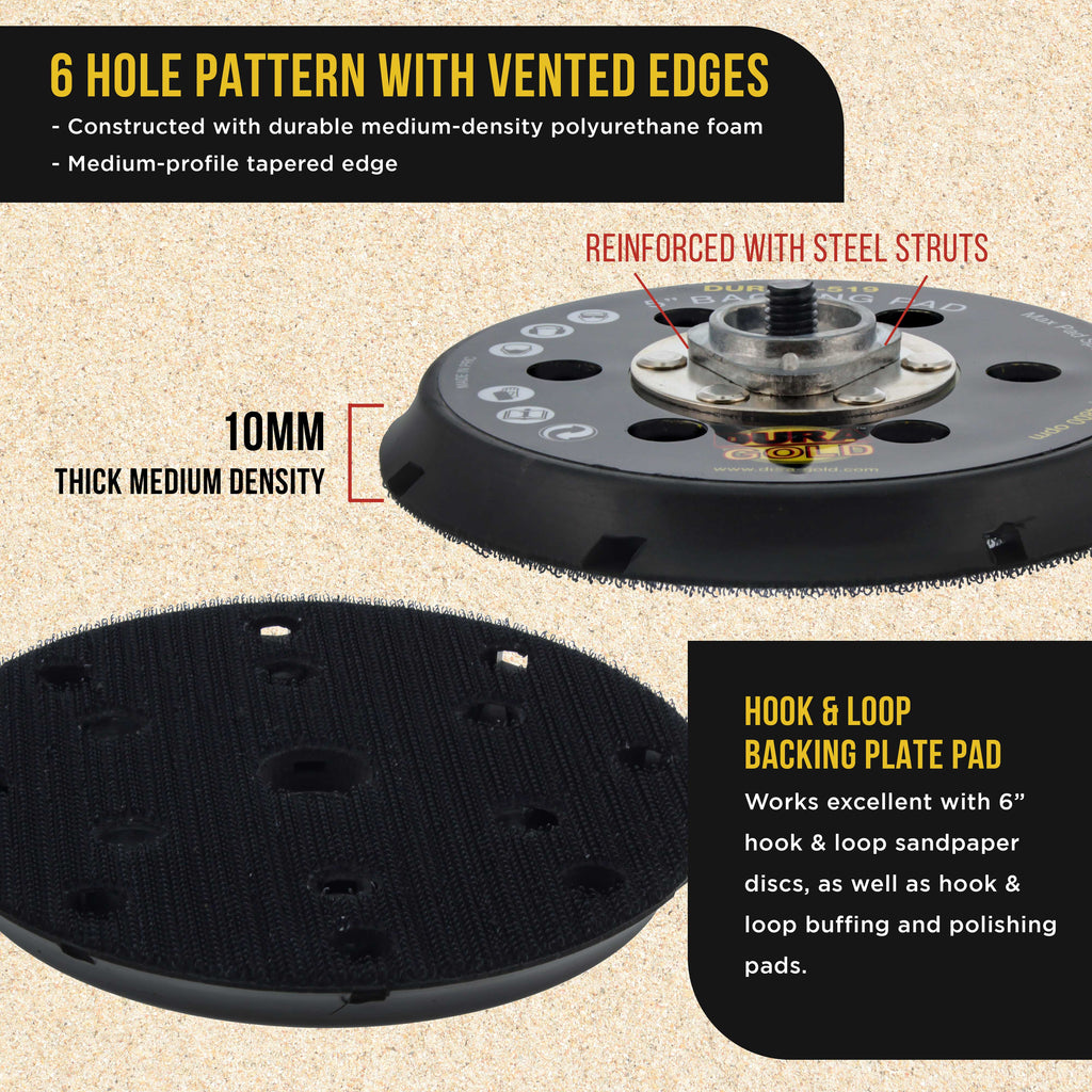 5" Bolt-On Hook & Loop DA Polisher Sander Backing Plate Pad - Replacement Pad, Fits P9519 &  EP-503 Dual-Action Polisher Sanders