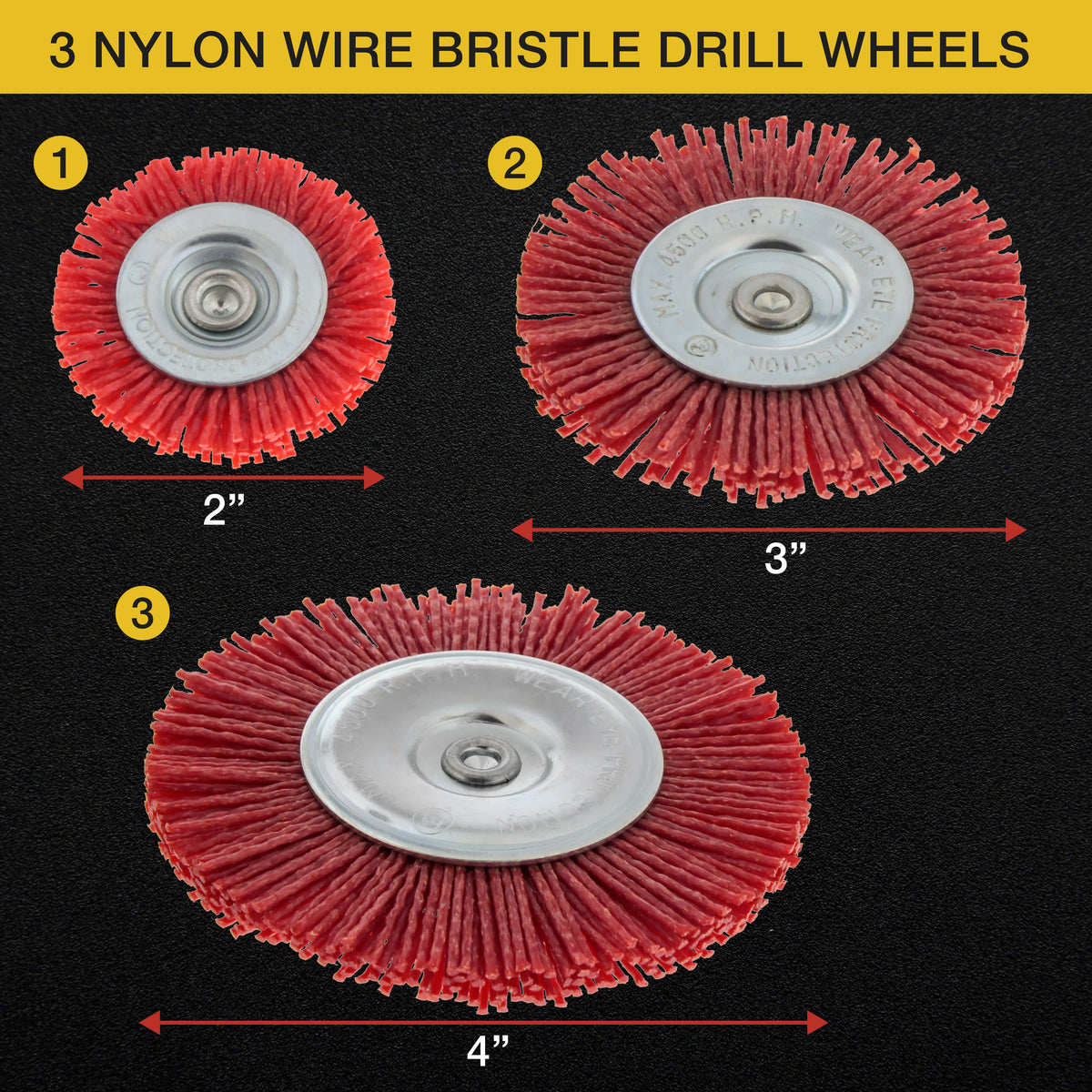 6 Piece Abrasive Filament Nylon Bristle Cup Brush Set - 1/4" Hex Drill Shank Arbor, Coarse Grit Angle Grinder Brush for Truck Bed Liner Surface Prep, Sanding, Scuffing, Rust & Paint Removal
