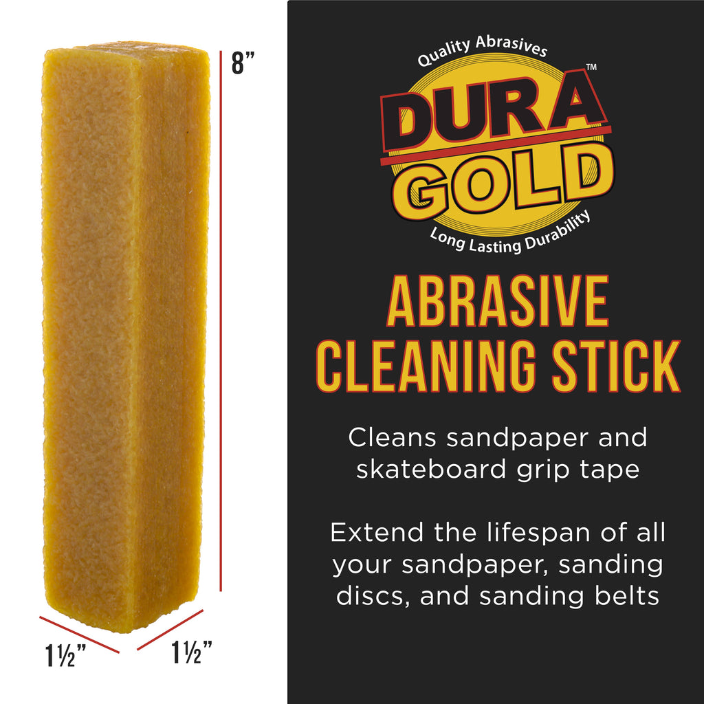 Abrasive Cleaning Stick - 8" Natural Rubber Eraser - Sanding Belt Cleaner for Sandpaper, Sanding Discs, Belts & Skateboard Grip Tape - Removes Sawdust, Residue & Extends Sandpaper Life