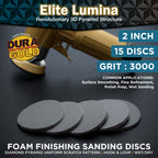 Elite Lumina 2” 3000 Grit Foam Finishing Sanding Discs, Box of 15
