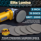 Elite Lumina 3” 2000 Grit Foam Finishing Sanding Discs, Box of 15