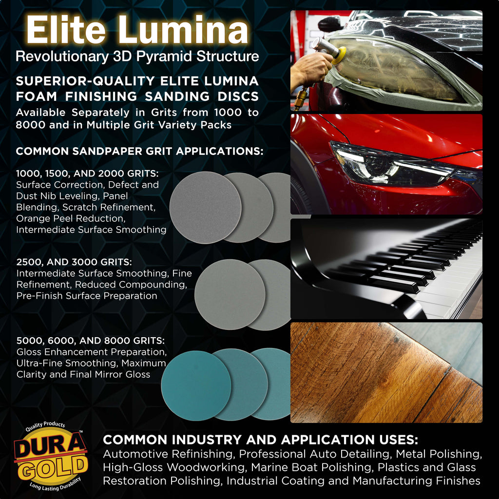 Elite Lumina 3” 2000 Grit Foam Finishing Sanding Discs, Box of 15