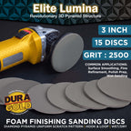Elite Lumina 3” 2500 Grit Foam Finishing Sanding Discs, Box of 15