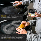 Premium White Dry Guide Coat Kit, 7 Ounces (200 Grams) - Powder that Instantly Highlights Auto Bodyshop Repair Surface Imperfections, Defects