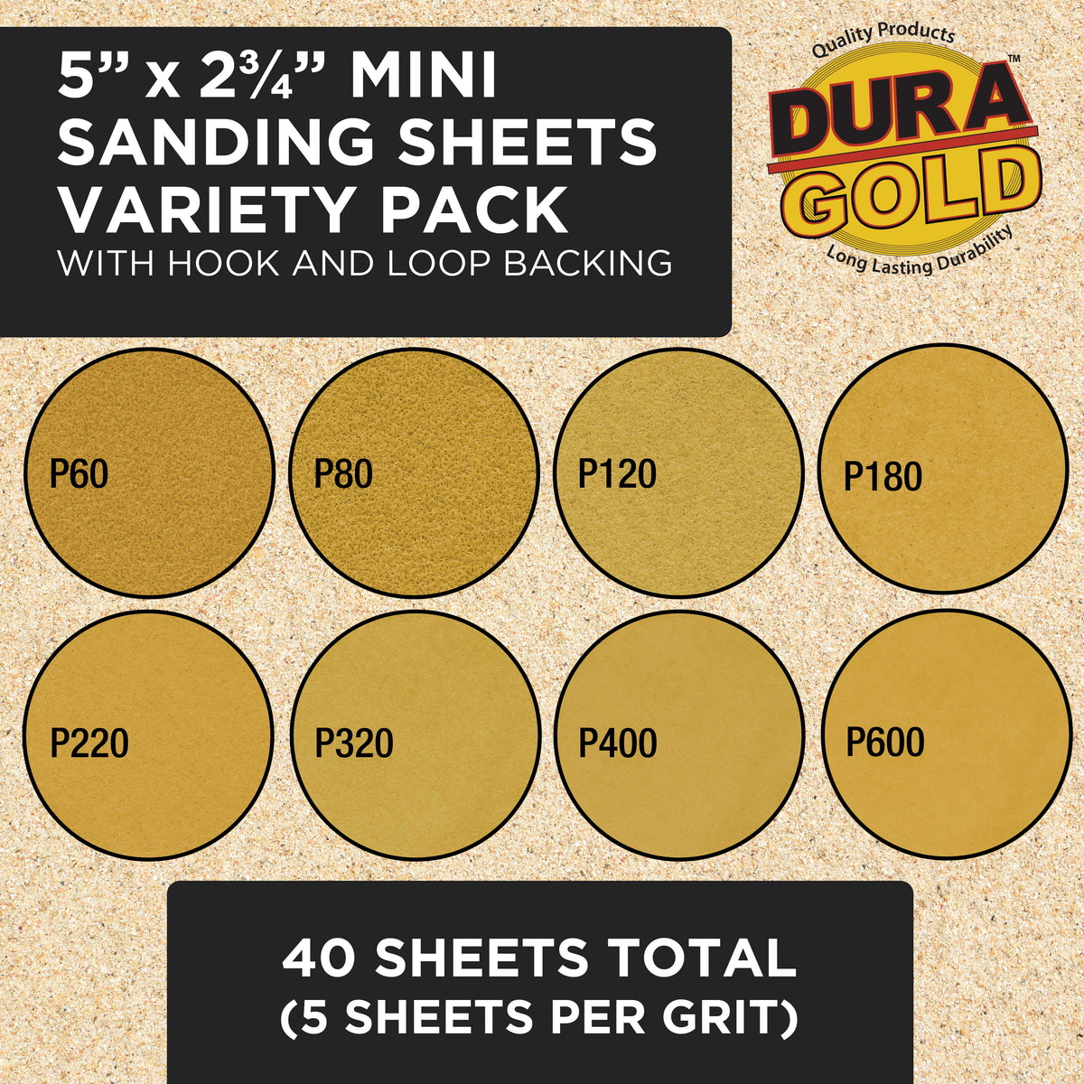 20-Piece Contoured Profile 5" Hand Sanding Block Set with 40 Sheet Hook & Loop Sandpaper Kit, Interchangeable Assorted Convex Concave Shapes