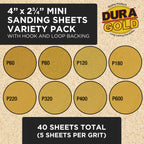 Set of 3 Contour Hand Sanding File Block Sticks with 40 Sheet Hook & Loop Sandpaper Kit - 3 Different Convex Radius Profile Shapes, Teardrop