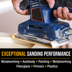 1000 Grit - 1/2 Sheet Size Wood Workers Gold, 4-1/2" x 11" with Hook & Loop Backing - Box of 16 Sheets - Hand Sand Sander