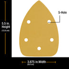 3000 Grit - 5-Hole Pattern Hook & Loop Sanding Sheets for Mouse Sanders - Box of 18