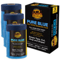 22" x 65' Pure Blue Pre-Taped Masking Film, (3 Pack) Painters Plastic Roll (0.4 Mil), Pull Down Drop Sheet, Pre-Taped Plastic Sheeting