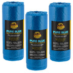 72" x 59' Pure Blue Pre-Folded Masking Film, (3 Pack) Painters Plastic Roll (0.4 Mil), Pull Down Drop Sheet, Pre-Folded Plastic Sheeting