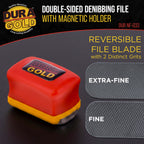 Double-Sided Denibbing File with Magnetic Holder - Professional Automotive Paint Nib & Run Remover Tool - Shave Off Surface Defects Imperfections, Remove Runs, Sags, Dust Dirt, Car Detailing