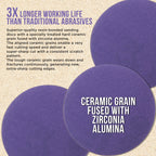 Premium 220 Grit 2" Purple Film Ceramic Sanding Discs, Box of 30 - Hook & Loop Backing Sandpaper for DA Sander, Drill, Grinder, Rotary Tool