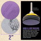 Premium 800 Grit 2" Purple Film Ceramic Sanding Discs, Box of 30 - Hook & Loop Backing Sandpaper for DA Sander, Drill, Grinder, Rotary Tool