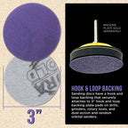 Premium 220 Grit 3" Purple Film Ceramic Sanding Discs, Box of 30 - Hook & Loop Backing Sandpaper for DA Sander, Drill, Grinder, Rotary Tool