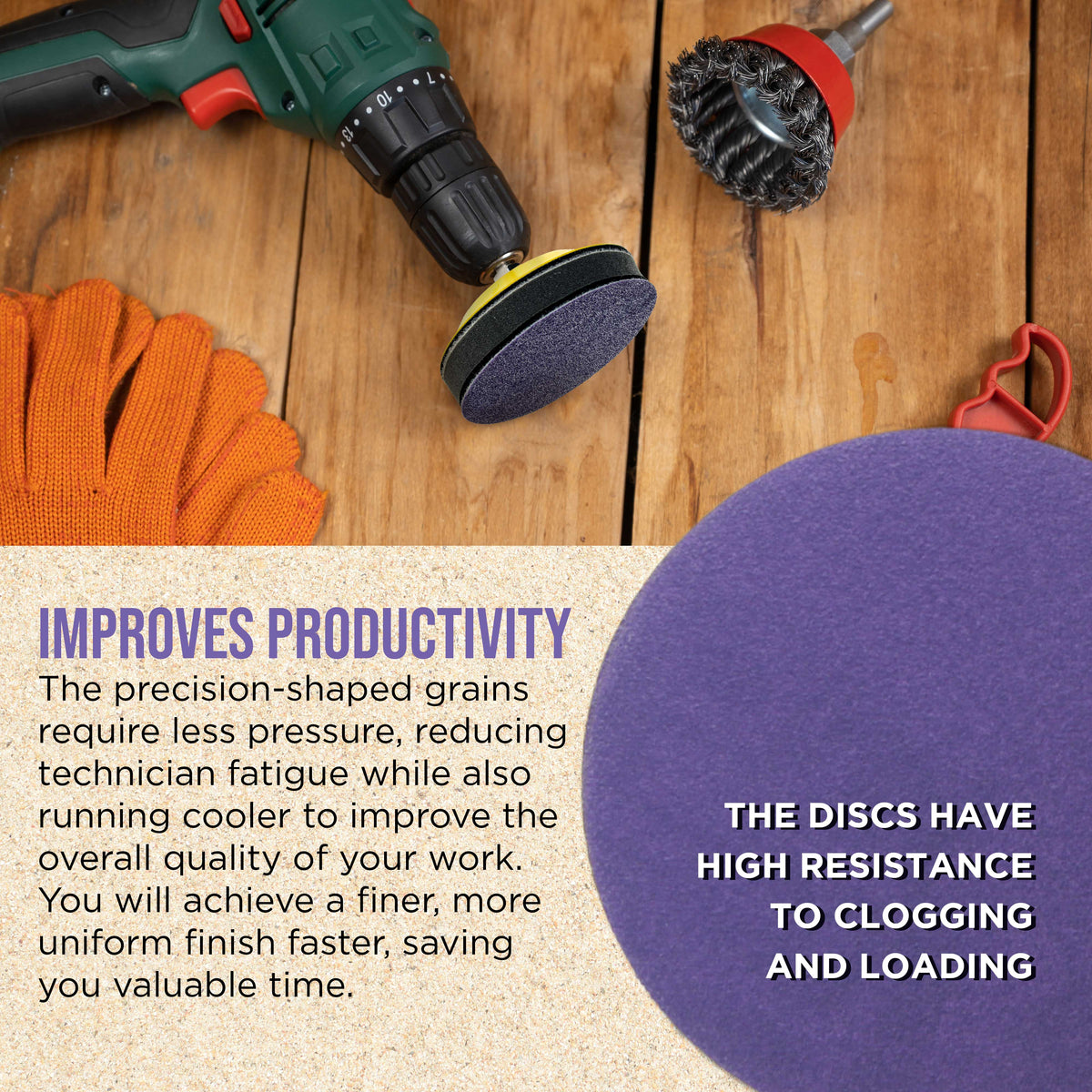 Premium 320 Grit 3" Purple Film Ceramic Sanding Discs, Box of 30 - Hook & Loop Backing Sandpaper for DA Sander, Drill, Grinder, Rotary Tool