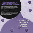 Premium 320 Grit 5" Purple Film Ceramic Sanding Discs, 8-Hole Pattern, Box of 50 - Dustless Hook & Loop Backing Sandpaper for DA & Random Orbital Sanders